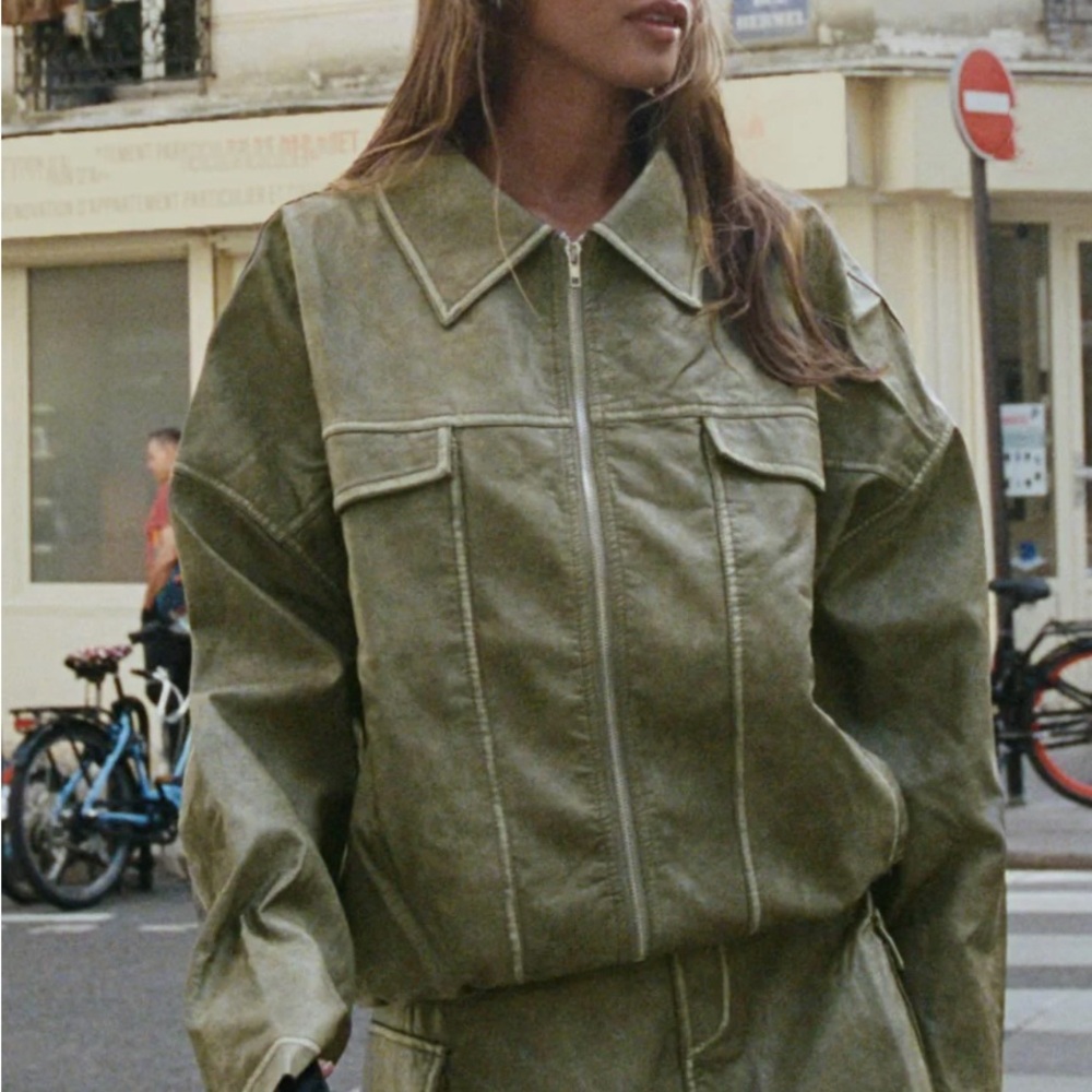 Women's Green Leather skirt